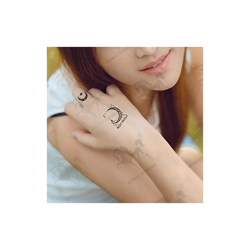 The Fantasy Star Moon Sun Sign Tattoo Sticker (hm601)