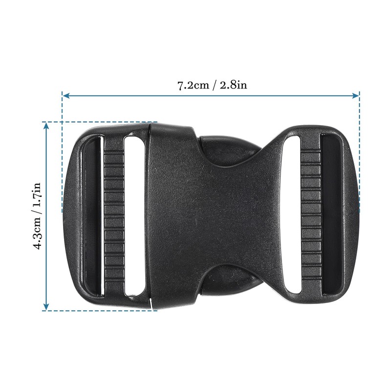 QUARKZMAN 3.5 cm Wide Plastic Buckle x 1 Flat Side