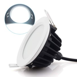 Szzilian 9W LED Downlight Recessed Ceiling Light, Round Panel Lamp - Waterproof IP65 for Bathroom Bedroom Kitchen Lighting (6000K, AC220-240V,1 Pack)