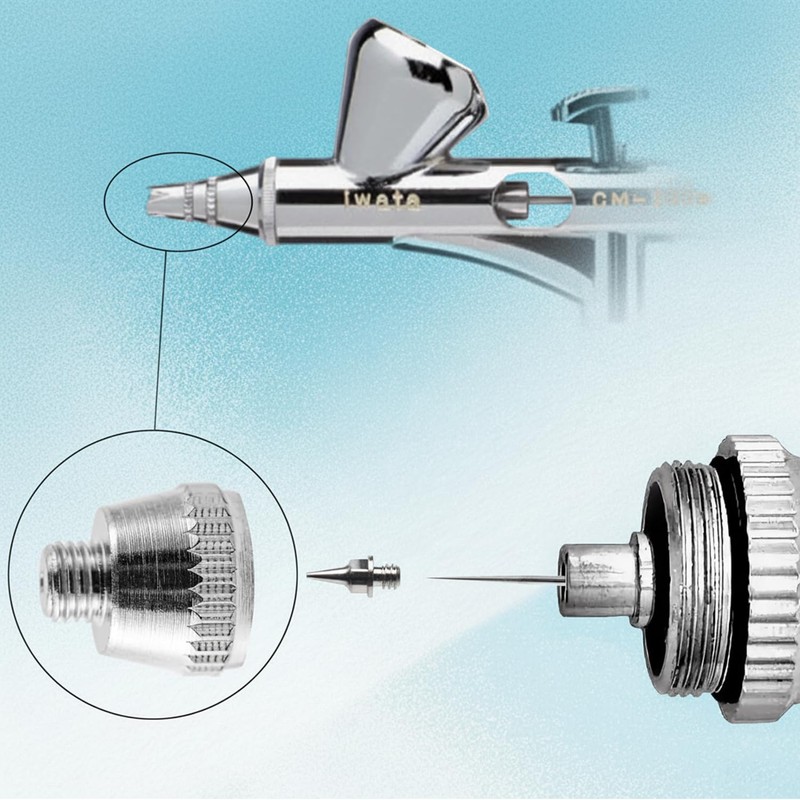 21 Pcs Airbrush Nozzle Cap & Needle Replacement Kit