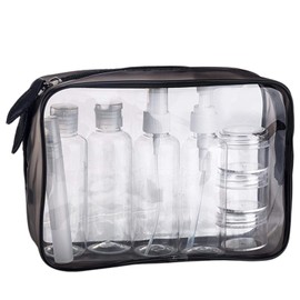 MOCOCITO Toiletry Bag Women & Men | Clear Toiletry Bag |Toiletry Bag Set with 8 Bottles(max.3.4oz/100ml) 1 Flight Security Liquid Bag(20cm x 20cm) Approved by EU & UK Hand Luggage Regulations