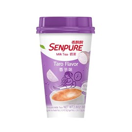 XiangPiaoPiao (SENPURE) Classic Milk Tea With Coconut Jelly, Taro Flavor, 3 Cups (2.80 Ounces / 80 Grams Per Cup)