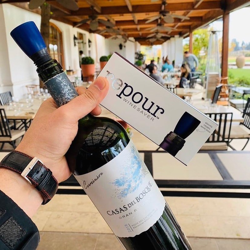 Repour Wine Saver and Stopper - Removes Oxygen, Preserving and