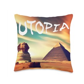 Utopia Rap Trap Hip Hop Music Men Women Tees Utopia Rap Trap Hip Hop Music Throw Pillow, 16x16, Multicolor