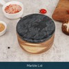 KITCHENDAO Large Acacia Salt Cellar Box Bowl with Built-in Spoon