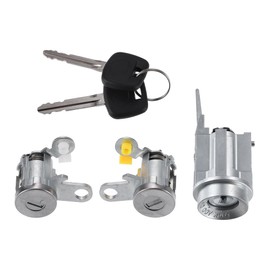 Motoforti Lock Cylinder Kit, Ignition Lock Cylinder, Door Lock Cylinder, for Toyota Tacoma 1995-2004, Metal, with 2 Keys, No.69051-35070, Silver Tone, 1 Set