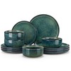 vancasso Starry 12 Pieces Dinnerware Sets for 4, Green Reactive