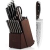 Mealia Kitchen Knife Set with Block, 15-Piece Professional Stainless Steel