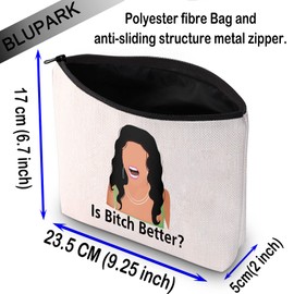 BLUPARK Real Housewives Makeup Bag RHONJ TV Gift 80s 90s Series Zipper Cosmetic Bag for Fans, B*tch Better