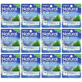 Mentholatum Natural Ice - Protector solar de labios medicado, 0.16 onzas (paquete de 12)