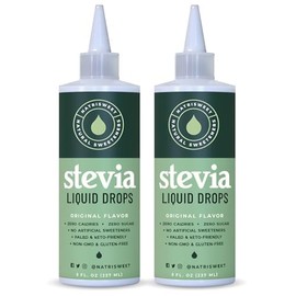 Natrisweet Liquid Stevia Drops, 8oz 2pack, Pure Stevia Liquid Sweetener from Stevia Extract, Plant-Based Sugar Substitute, Zero Calorie Keto Sweetner, Mix Liquid Sugar into Drinks and Treats, Non-GMO