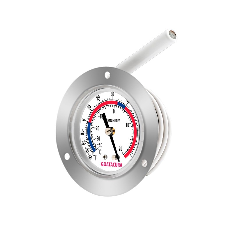 GOATACURA Vapor Capillary Refrigeration Thermometer, Stainless Steel Flanged Panel Mount,