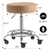 CoVibrant Lockable Rolling Stool with Noiseless Rubber Wheels & Footrest