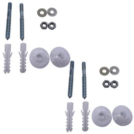 yeenelwboo 2 Sets Bathrooms Fitting Kit Screw Bolts Wall Mounted Basin Fixing Kits Screws Plug Washers for Wall Mount Basin Sink