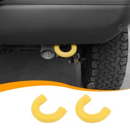 Hoolcar Tow Hook Covers Rear Bumper Tow Hook Rubber Sleeve Protectors Compatible with Ford Bronco 2021-2024, Exterior Accessories, Yellow