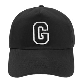 MFAZ Morefaz Ltd Boy Girl Adjustable Baseball Cap Black Children School Caps Kids Hat Sport Alphabet A-Z (G)