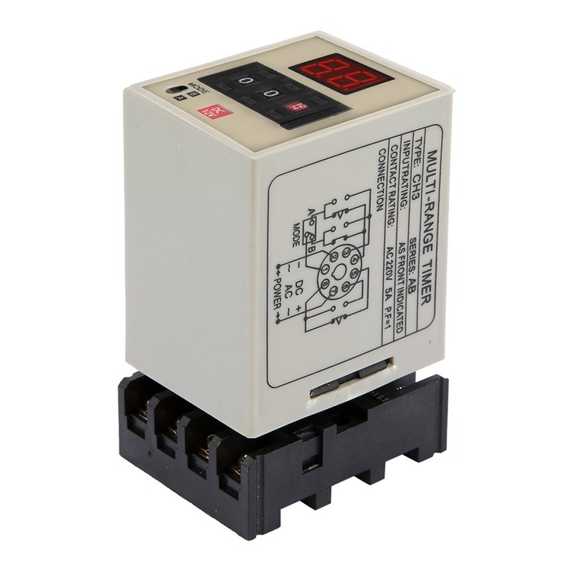 AH3-DM Dual Mode Delay Timer Relay 0.01S-99H LED Display (DC