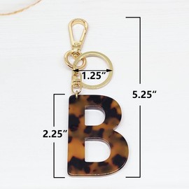Junyuerly Letter Keychain for Women Initial Pendant K-Ring Cute Key chains Assecories for Girls (B)