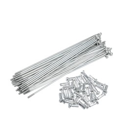 Motoforti 36pcs 14G J Bend Bicycle Galvanized Spokes 130mm 5.12" Cycle Spokes with Brass Nipples Steel Spokes for Mountain Bike MTB Long-Lasting