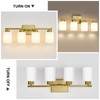 FonmYim Brushed Gold Bathroom Light Fixtures, 4-Light Modern Vanity Light