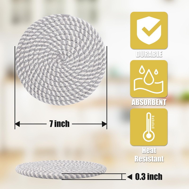 Trivets for Hot Dishes, Hot Pads for Kitchen, 7'' Trivets