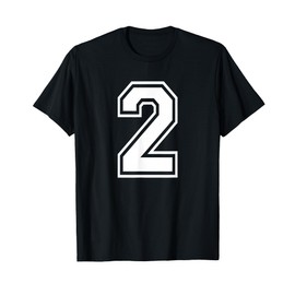 Number 2 Birthday Numbered Uniform Sports Jersey Team T-Shirt