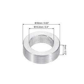 PATIKIL M10 Aluminum Spacers, 12pcs 3/8" x 5/8" Round Metal Spacers for 3/8 or M10 Screw Bolts, Unthreaded Standoff Bushing 3/16"L, 10.2x16x5mm