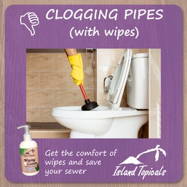 Island Topicals Wiping Lotion | Experience Clean With Less Toilet Paper | 8 Fl Oz Bottle (Fresh Scent)