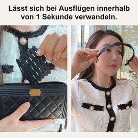 3 retractable headbands, women's headband, portable trval compact foldable headband, non-slip with teeth, portable wavy hair bands