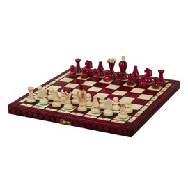 Sunrise Chess Medium Royal Chess Set (35 x 35 cm) in Cherry Wood Look - Tradition and Elegance in One Set