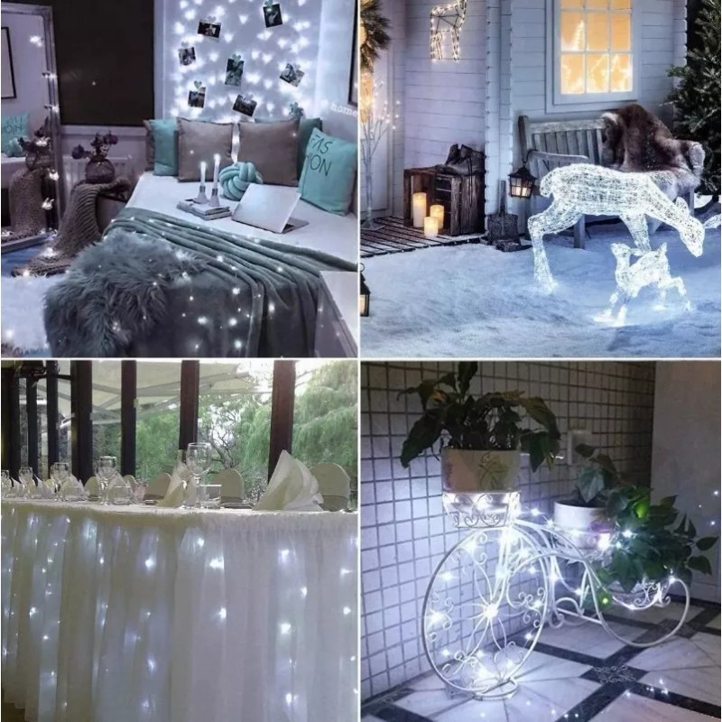 MIZETLI 12pzs Luces Led Decoracion Navidad Para Exterior Interior 2m