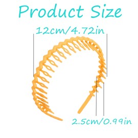YWSHF 8 PCS Non Slip Headbands Zigzag Plastic Headband Shark Teeth Headbands Curly Hair Comb Bands Hoop Headband for Women Men Teen Girls