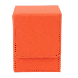 Cajas de Cartas de Baraja de Cuero, Caja de Juego de Baraja de Cartas Resistente a los Arañazos para Caja de Cartas Coleccionables Compatible con Barajas MTG Commander (Naranja)