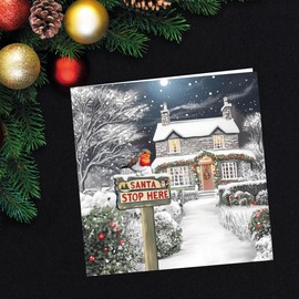 Charity Christmas Cards Pack of 24. Each Christmas Card multipack has 4 different Robin themed designs. Ecofriendly and UK made. Verse Inside. 150 x 150mm card size.