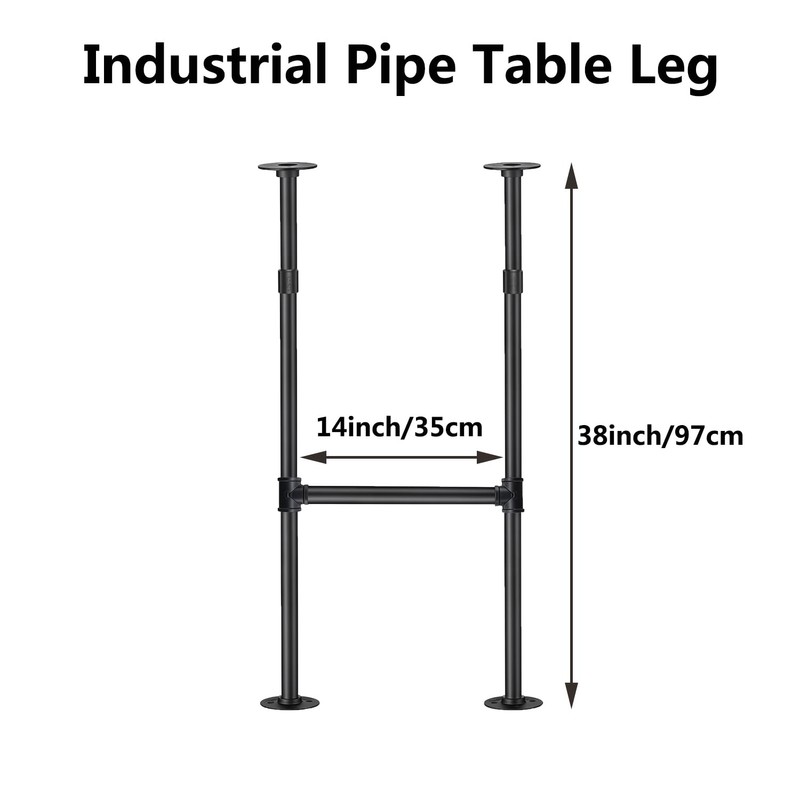 LooftMate Industrial Pipe Table Leg for Bar Height Pub Table,