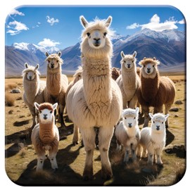 3D LiveLife Cork Coasters - Llamarama by Deluxebase. Lenticular 3D Llamarama Coasters. Non-slip table coasters with an original artwork by David Penfound.