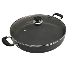 DBM IMPORTS 16'' Deep Cooking Pot Pan Aluminum Low Pot Non Stick Coating 10-1/2 QT Wide Wok
