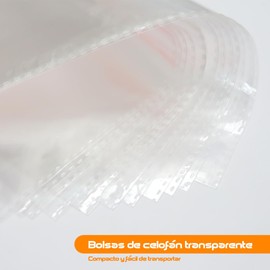 Cellophane bags (200 pieces) transparent with self-sealing strip, 200 adhesive cellophane clear bag in various sizes. Candy bags, cookie bags, bags for gifts, jewelry, books, cards, etc. (Transparent, 6x8 In)