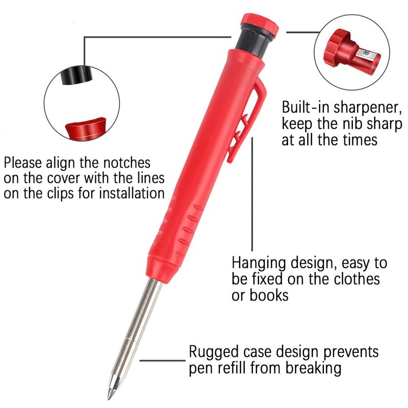 WANGCL Carpenter Pencil Set Mechanical Pencil Construction Pencils Marker Marking