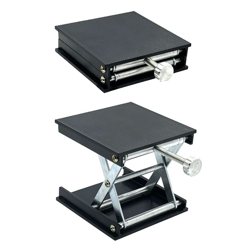 BizDez Lift Table, Lab Jack, Plastic Top Plate, Aluminum Material,