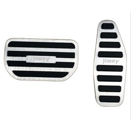 Yamlten Suzuki Jimny Pedal Cover (January 2022 - Present) Compatible with New Jimny JB64W Sierra JB74W AT Exclusive Design Accelerator Pedal Aluminum Pedal No Tools Required Easy Installation Silver