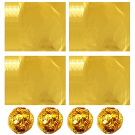 Foil Candy Wrapper yyangz 200PCS 4x4 inches / 10x10cm Golden Square Aluminium Foil Paper, Sugar Tin Foil Wrappers for DIY Candy Packaging,Sugar Wraps Paper