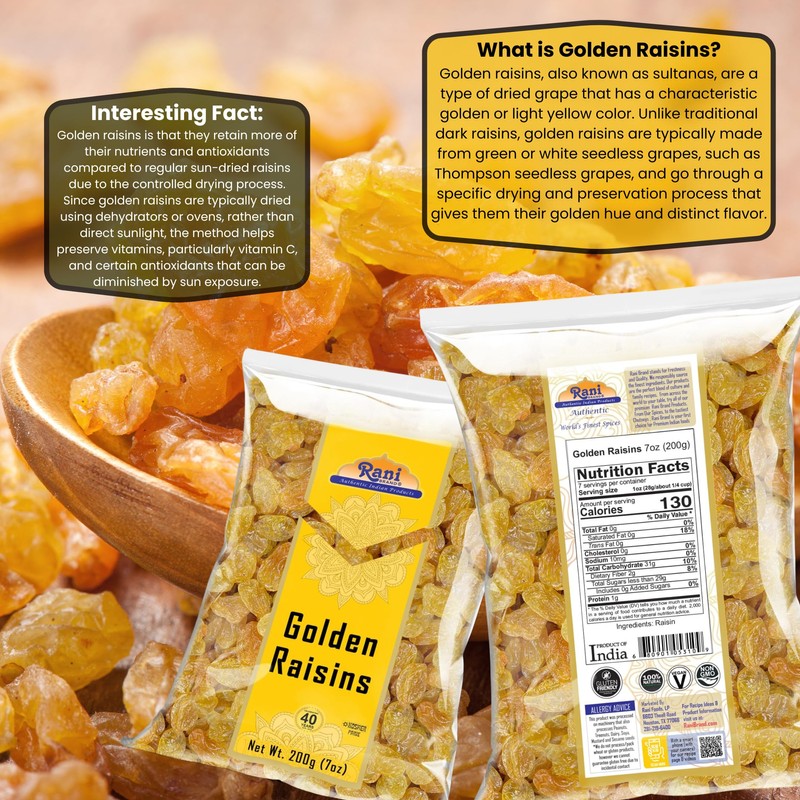 Rani Golden Raisins 7oz (200g) ~ All Natural | Gluten