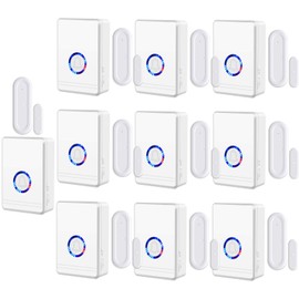 Wireless Motion Sensor Door Chime,NineLeaf Entry Alert Chime,Ring Alarm Contact Sensor,IP66 Waterproof,600ft Long Range,48 Chimes 5 Volume Level,Anti-theft,Easy installation,for Office/Home/Store,10PK