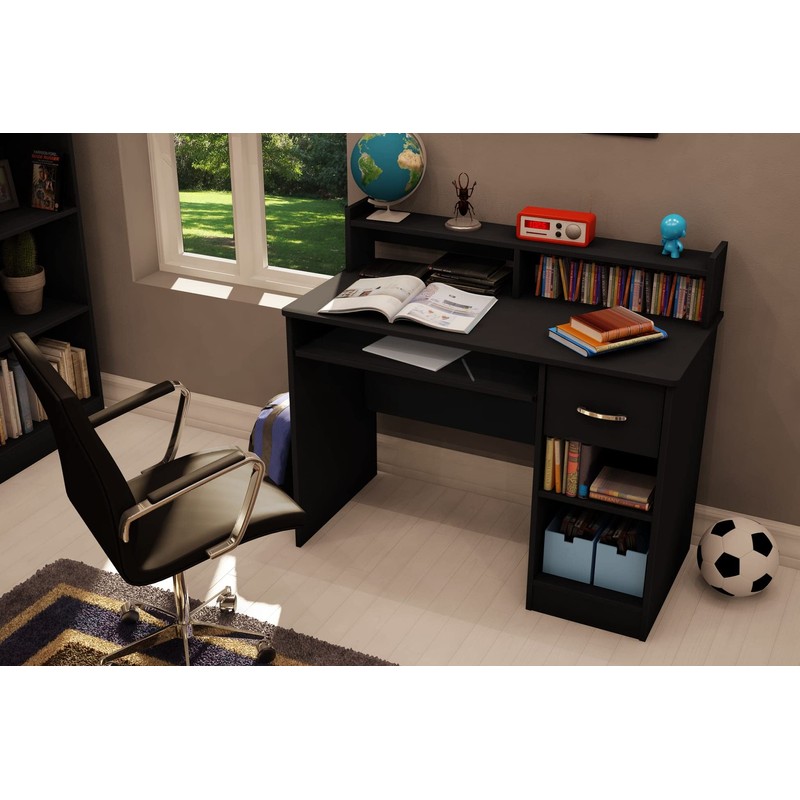 South Shore Small Wood Desk (Solid Black)
