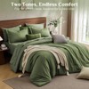 JOLLYVOGUE Queen Comforter Set Dark Green, Cationic Dyeing Bed in