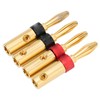 Preffair 4pcs Speaker Banana Plugs 24K Gold Plated Dual Screws