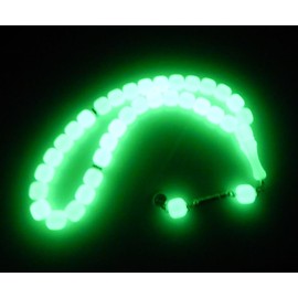 Perlin Prayer Beads Glow in the Dark Prayer Beads Glow Stones Tesbih Tasbih Tespih Misbaha Subha 33, 12 mm Barrel Shape Muslim Islamic Rosary Bracelets Worship Accessories