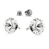 Sterling Silver 925 Earrings for Women Studs with Rivoli Crystals