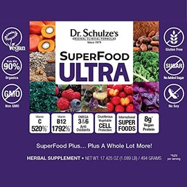 Dr. Schulze's Dr. Schulze's SuperFood Ultra | Organic Super Food Powder | Vitamin B Complex and 520% Vitamin C | May Help Boost Energy & Improve Fitness | Vegan, Non-GMO & Gluten-Free | 17.4 Oz